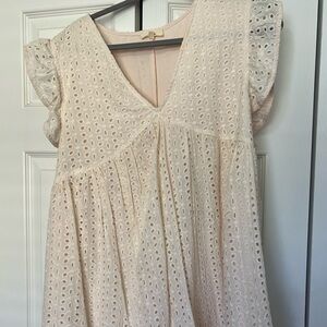 Entro cream eyelet mini dress